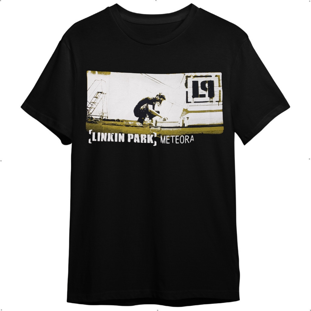 Camiseta Unissex Oversized Plus Size Feminina Masculina Linkin Park Meteora Preta Banda De Rock  E  (Unissex) 100% Algod