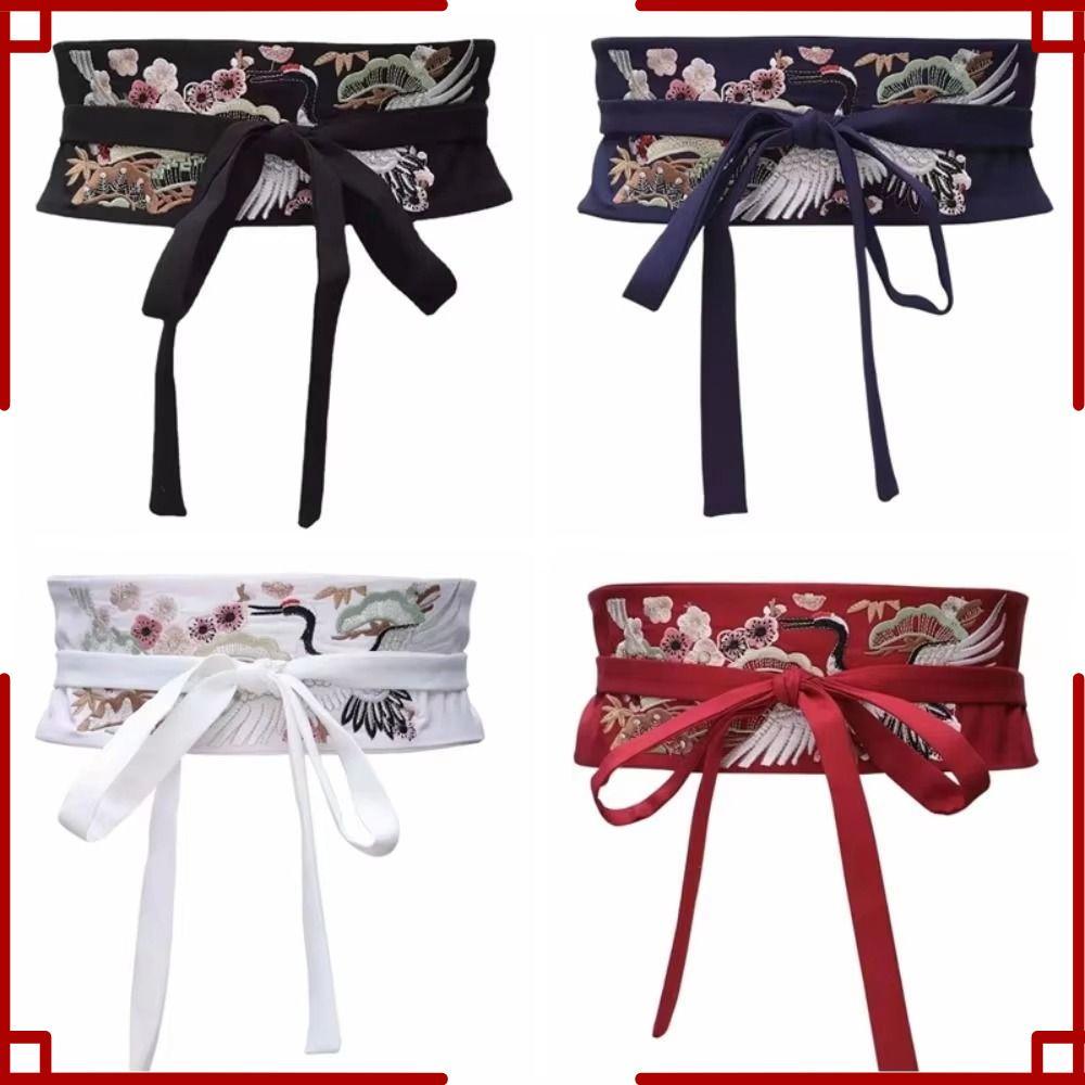 Hanfu Cummerbund , Crane Phoenix Bordado Cós , Vestido De Largura Larga