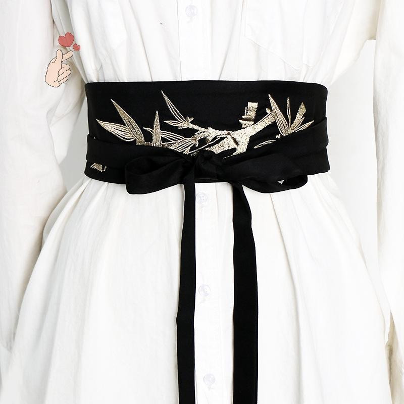 [PEBR] Cós Bordado Tradicional Estilo Étnico Vestido Hanfu Decoração Cinto Largo Feminino Elegante Espartilho De Gravata