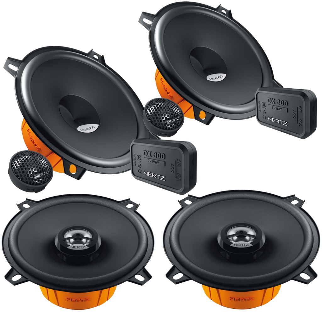 Alto Falante Kit 2 Vias Hertz 5 Polegadas Dsk130 + Coaxial Dcx130 200 Rms Som de Qualidade