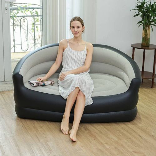 Mini Sofa Inflavel 2 Lugares Compacto Portatil Facil Montagem Sofá Resistente