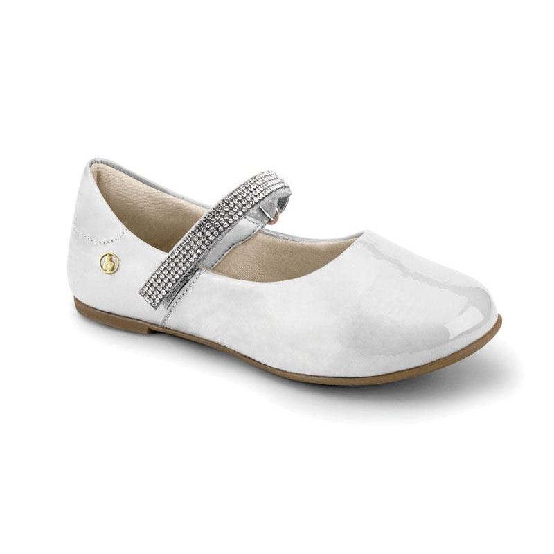 Sapatilha Infantil Juvenil Bibi Ballerina Mini Verniz Menina Com Strass Menina Festa Igreja