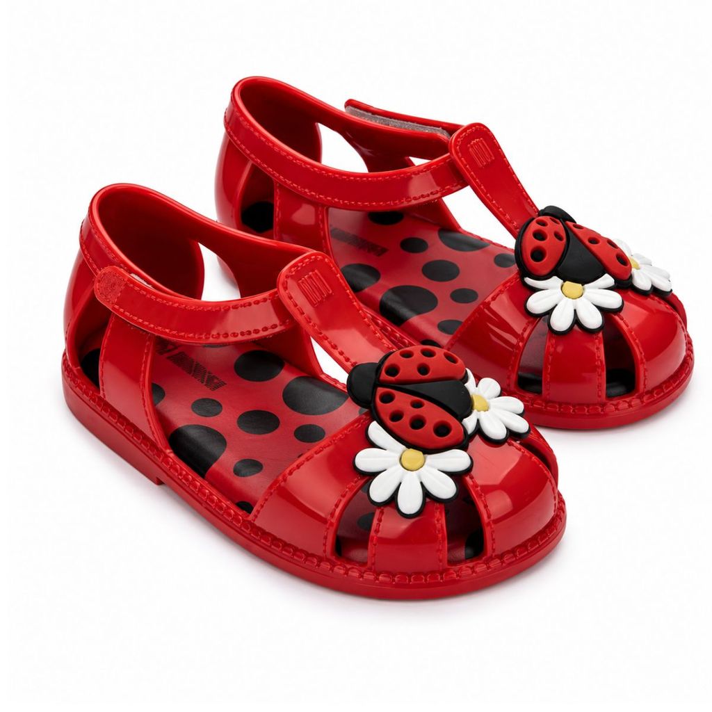 Sapatilha Mini Melissa Hip Ballerina Daisy Garden Vermelho