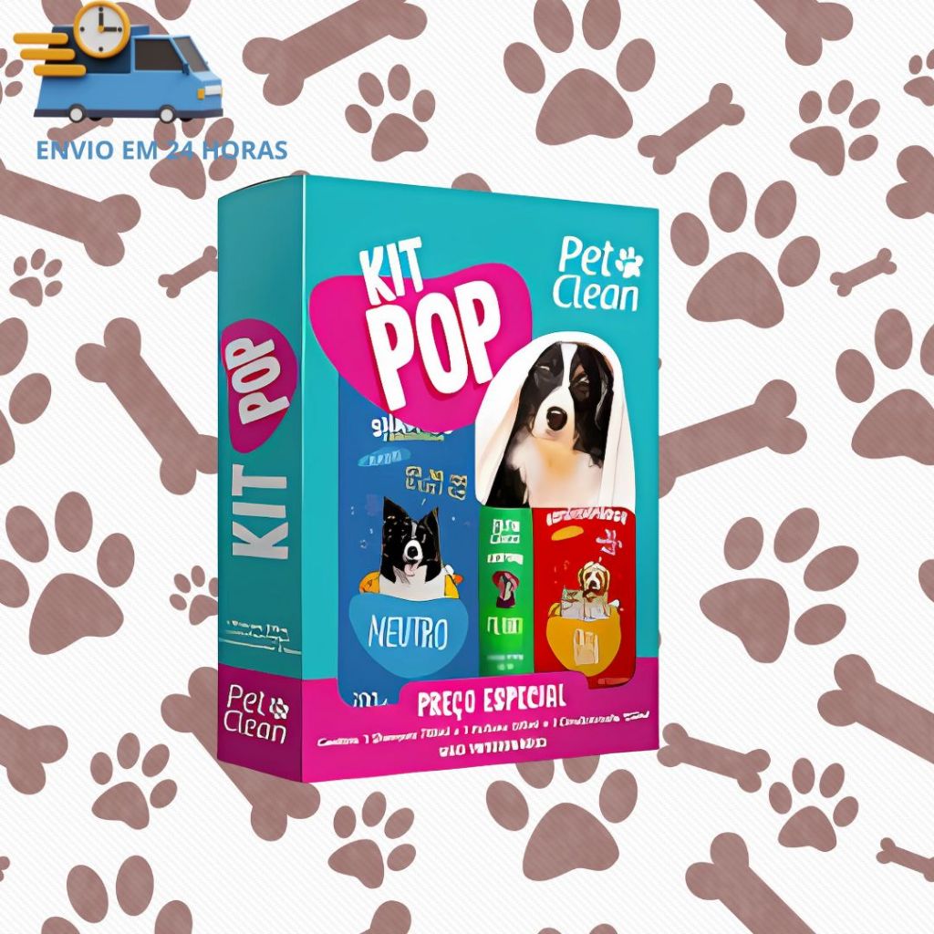 Kit Shampoo Perfume Condicionador Para Cães Pet Clean Para Uso Veterinário e Casual