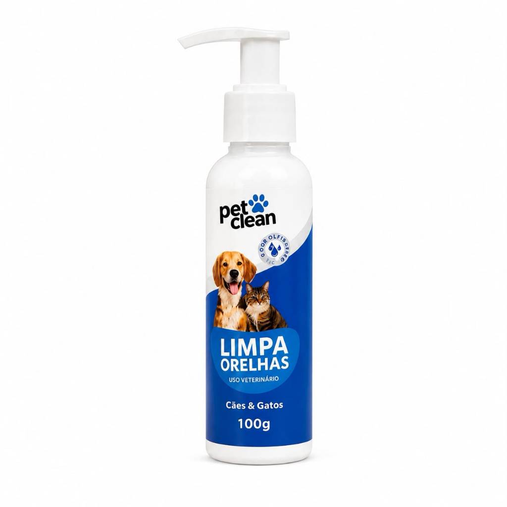 Limpa Orelhas Pet Clean 100g para Cães e Gatos Higienizador Auricular Uso Veterinário