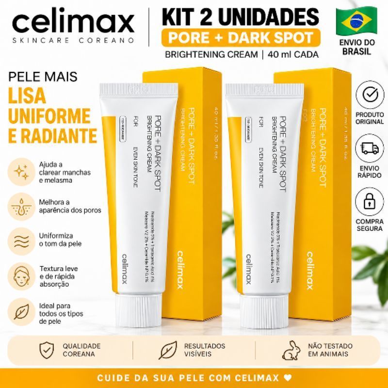 Kit 2 Celimax Pore + Dark Spot Brightening Cream 40ml