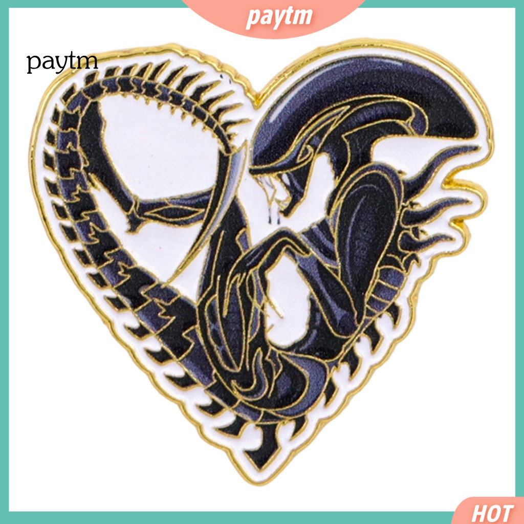 Sci-fi Lovers Brooch Badge Love Heart Enamel Pin Cute Heart-shaped Lapel Gift for Women Men Stylish Clothing Accessory f