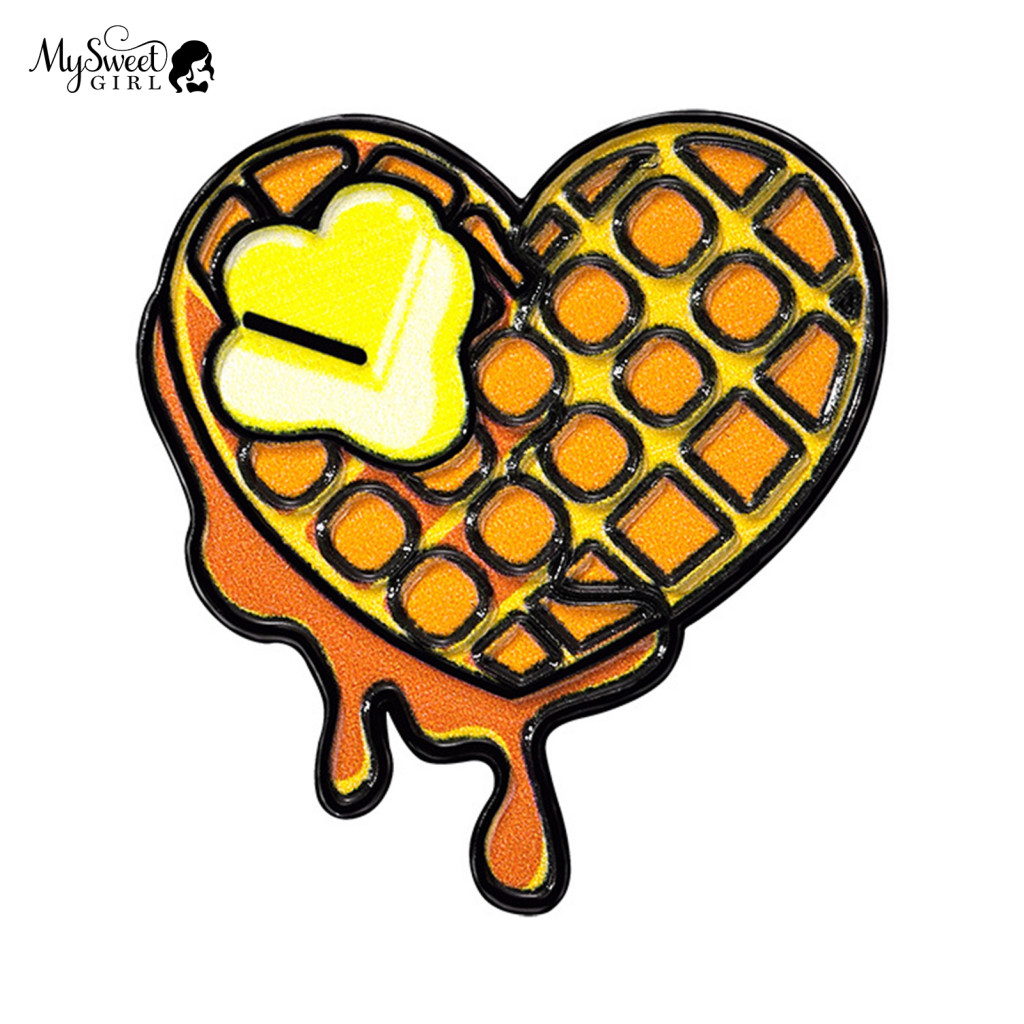 Waffle Sweater Brooch Love Enamel Heart Pin – Cute Metal Lapel for Sweaters Cardigans Coats Scarves Stylish Men Women