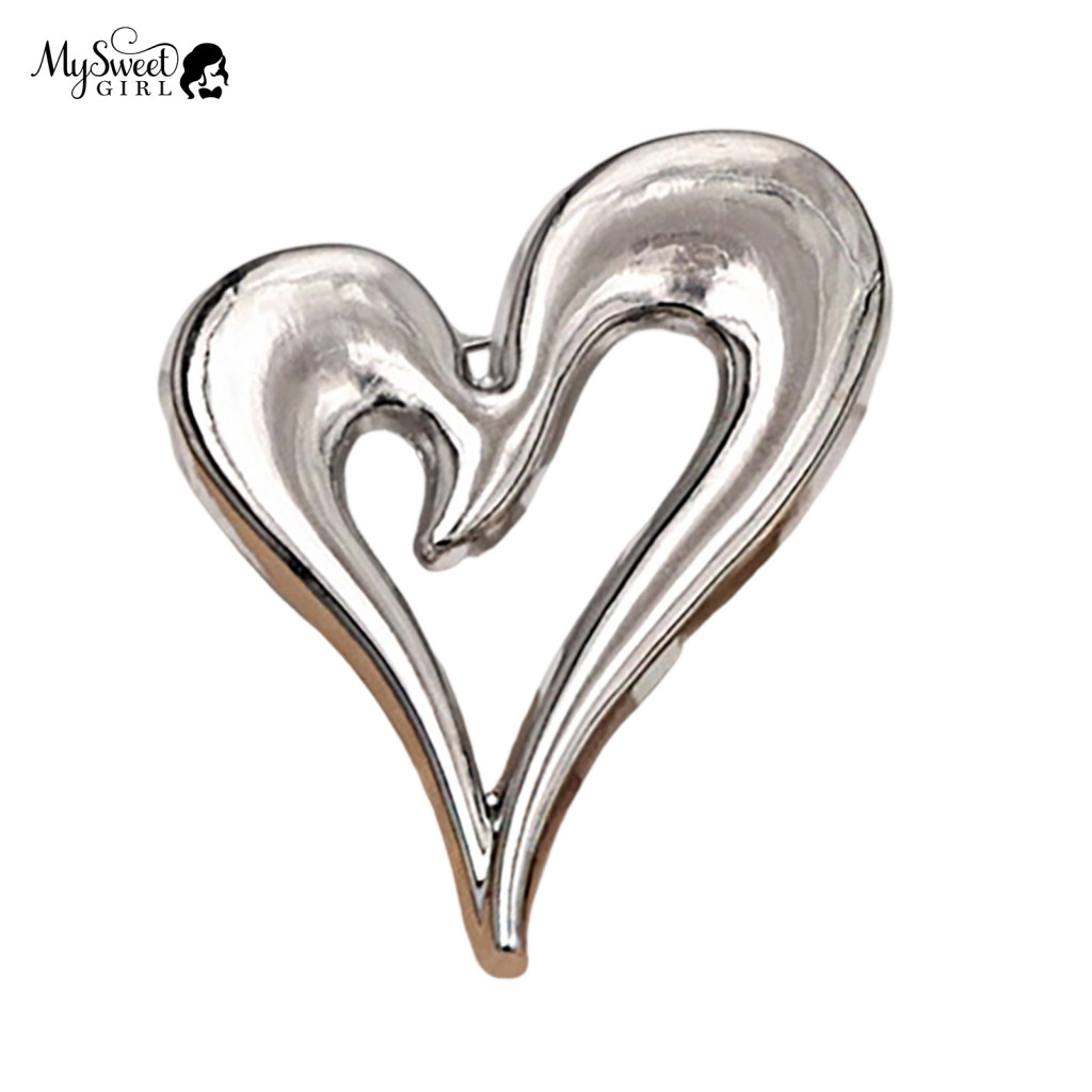 Coats Decorative Badge Golden Tone Lapel Pin Hollow Heart Brooch Metal for Men Women Stylish Sweater Cardigan Coat Scarf