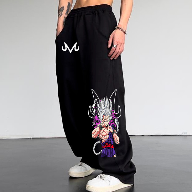 Calça Baggy Streetwear Estampa Anime Mangá Dragon Ball Z Goku Gohan Aesthetic Unissex - 100% Algodão Envio Rápido