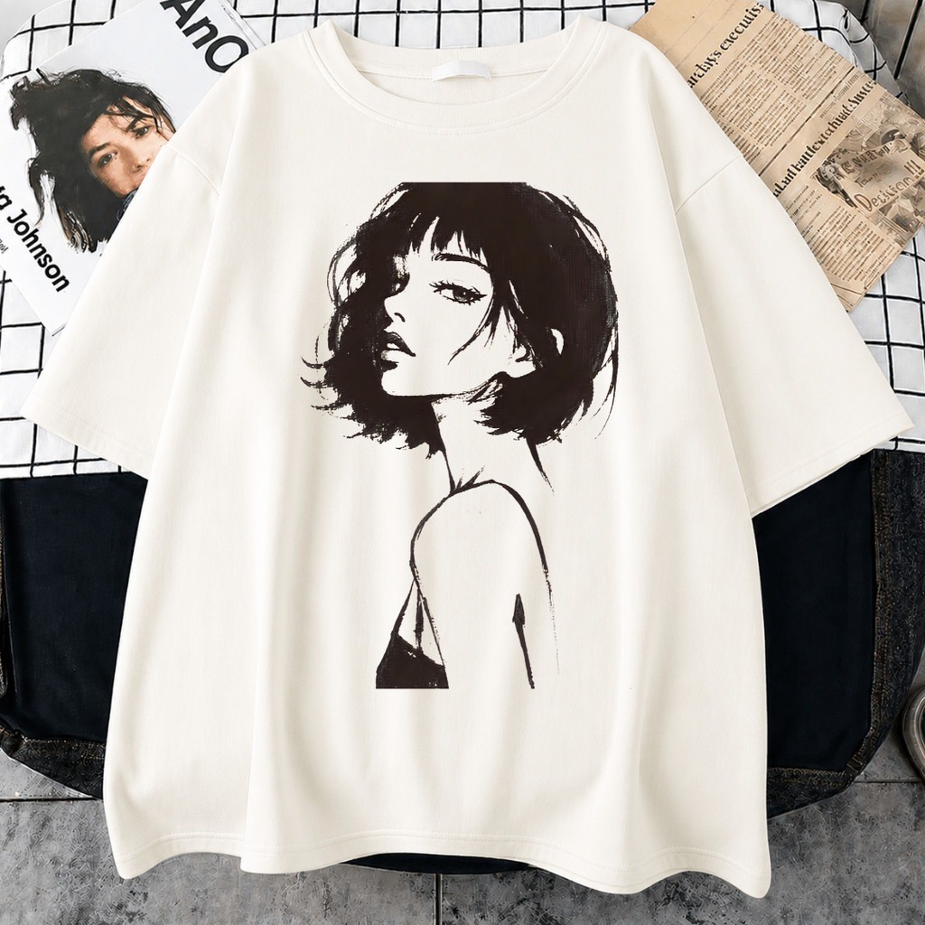 Camiseta menina olhos anime animado japonese aesthetic unissex plus size