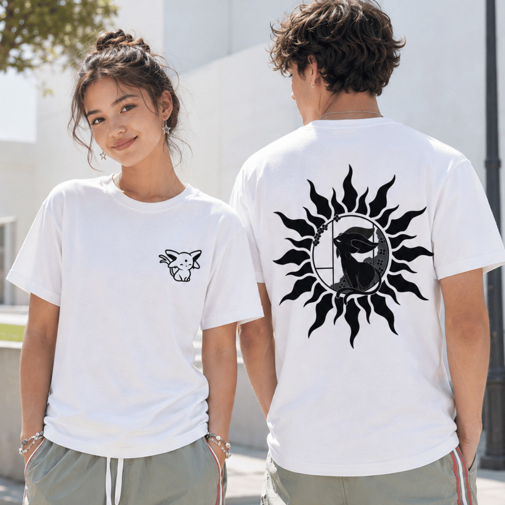 Camiseta Gatinho Místico Sol Preto Anime Kawaii Aesthetic 100% Algodão