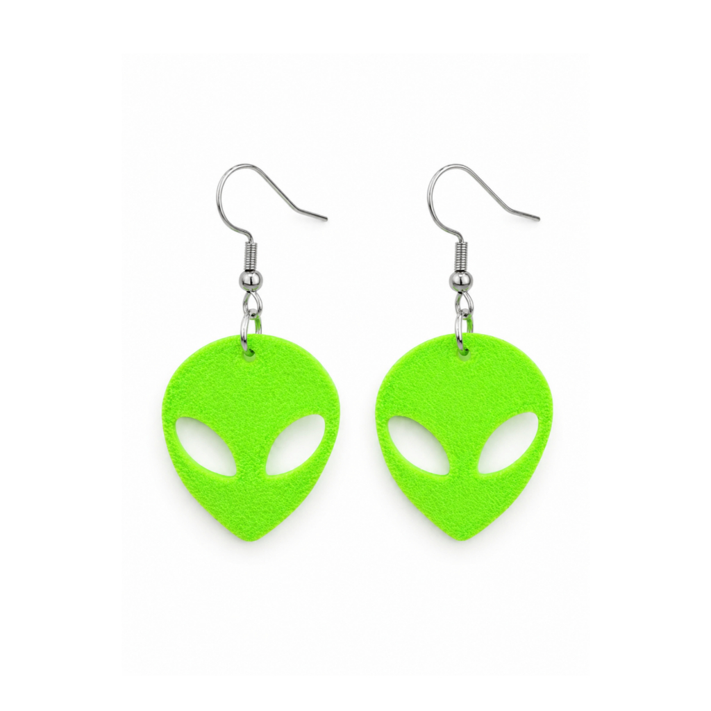 Par Brinco Alien ET Extraterrestre 3D Antialérgico OVNI Geek Kawaii Aesthetic Cosplay Dandadan Momo Ayase Anime Aço Inox