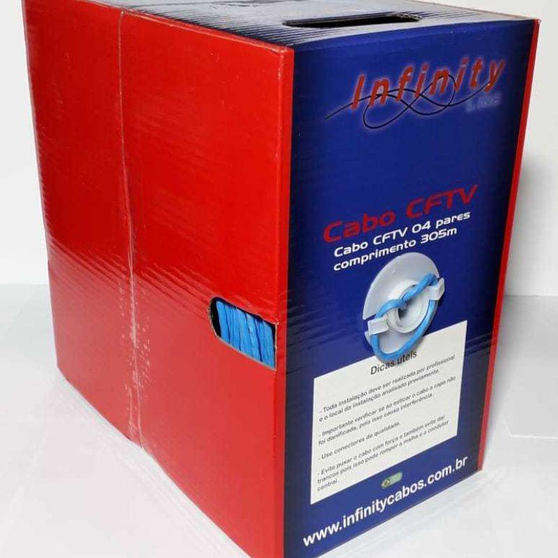 Caixa de cabo CFTV e Rede e Alarme 305 metros 4 pares Infinity Tvx