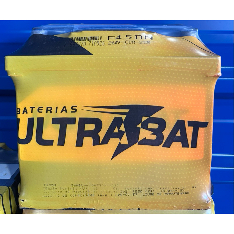 Ultrabat 12V 45- Caixa Alta CCA: 305 - 1 ano de Garantia de Fábrica (Compatível com Fiesta) Fabricada por Pioneiro