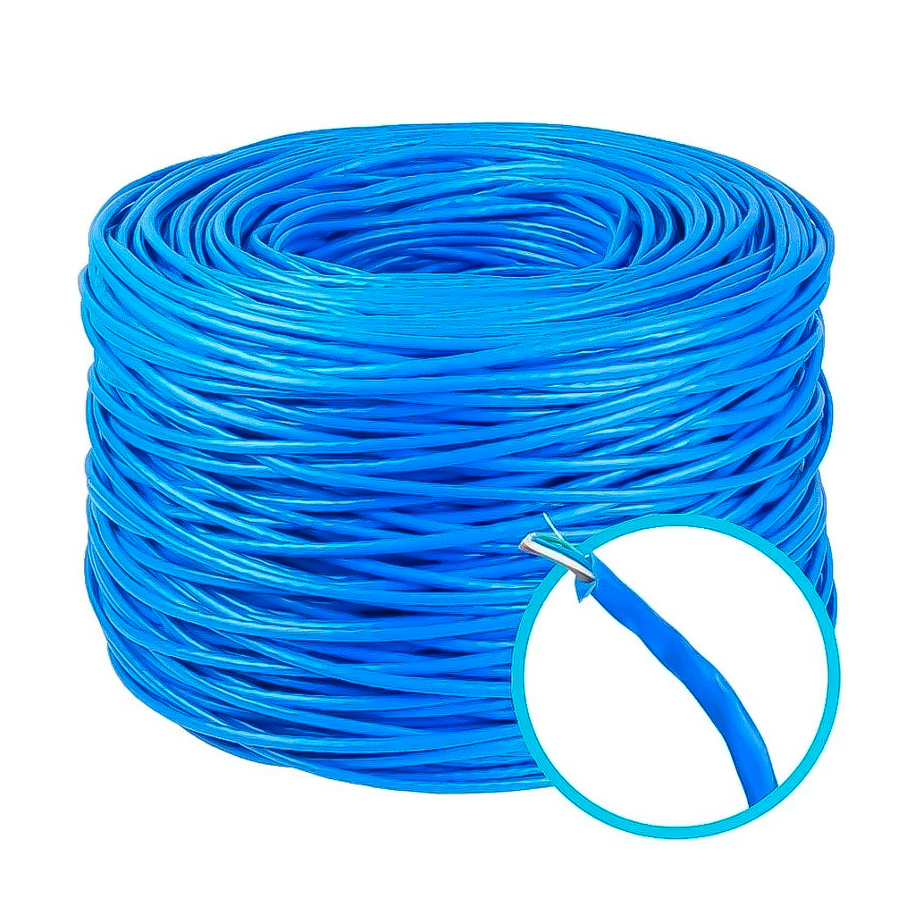 Cabo De Rede Azul CFTV 4 Pares CAT5 Caixa Com 305 Metros Para Câmera Durável Resistente