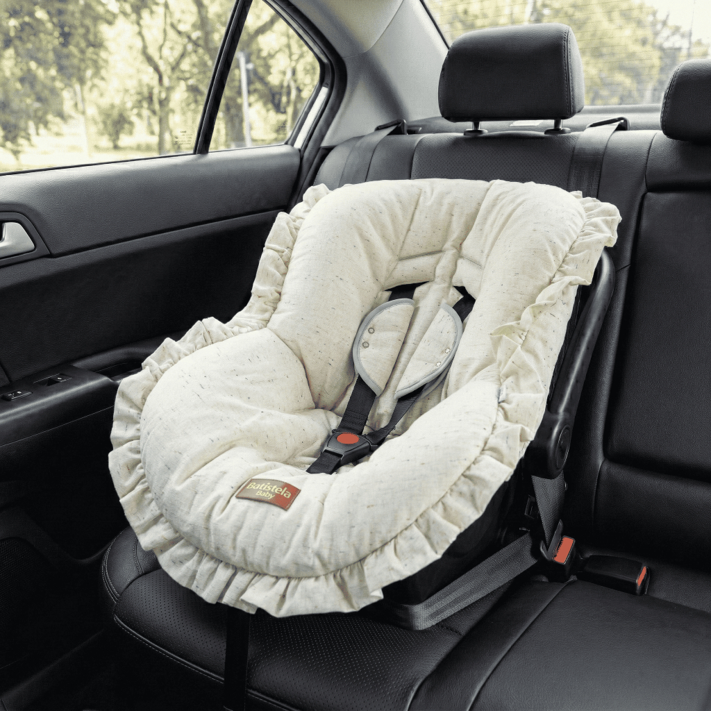 Capa de Bebê Conforto 100% Algodão Bege Off White Batistela Baby