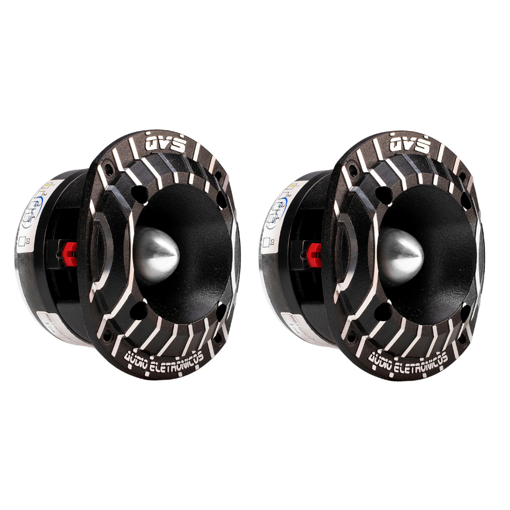2 Super tweeter QVS 520TRIO 150rms 8 ohms Super tuita Preto e Branco Som Automotivo