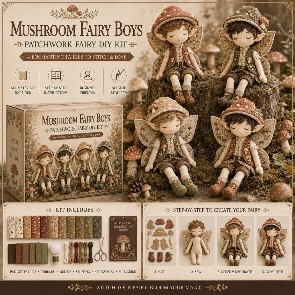 FALLFORBEAUTYEJ Conjunto De Costura De Retalhos Fairy Elf , Kit DIY Feitos À Mão Com Flores Cheias De Algodão
