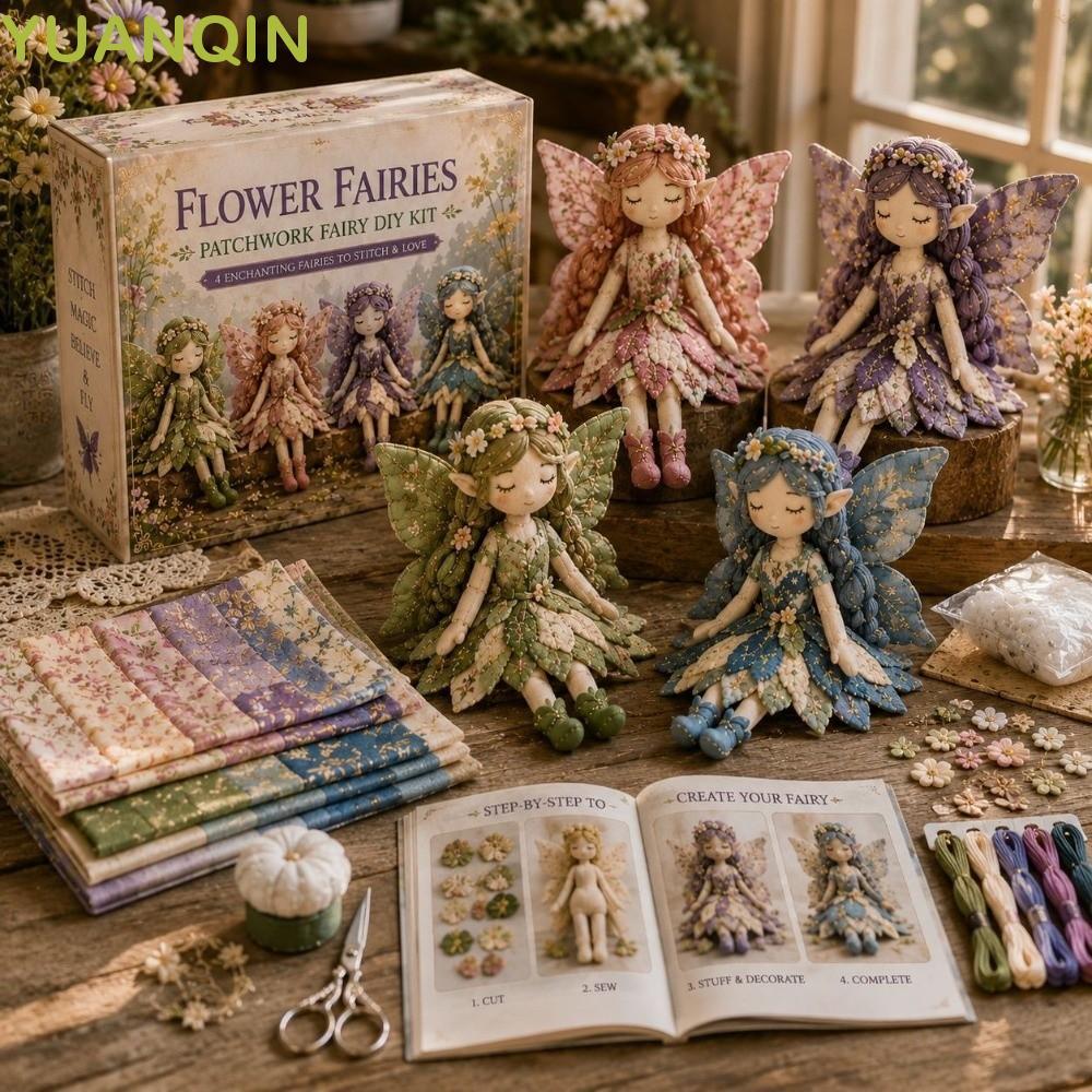 YUANQINZT Conjunto De Costura De Retalhos Fairy Elf , Com Orientação Flor Fada Artesanal Patchwork Kit Faça Você Mesmo
