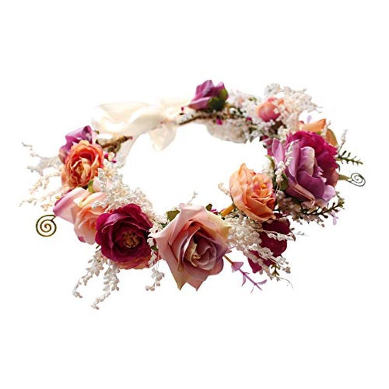 Vivivalue Golden Fairy Crown Flower Headband Elf Mulheres Floral Headpiece | Coroa De Cabelo Floresta Mesmo Círculo Para