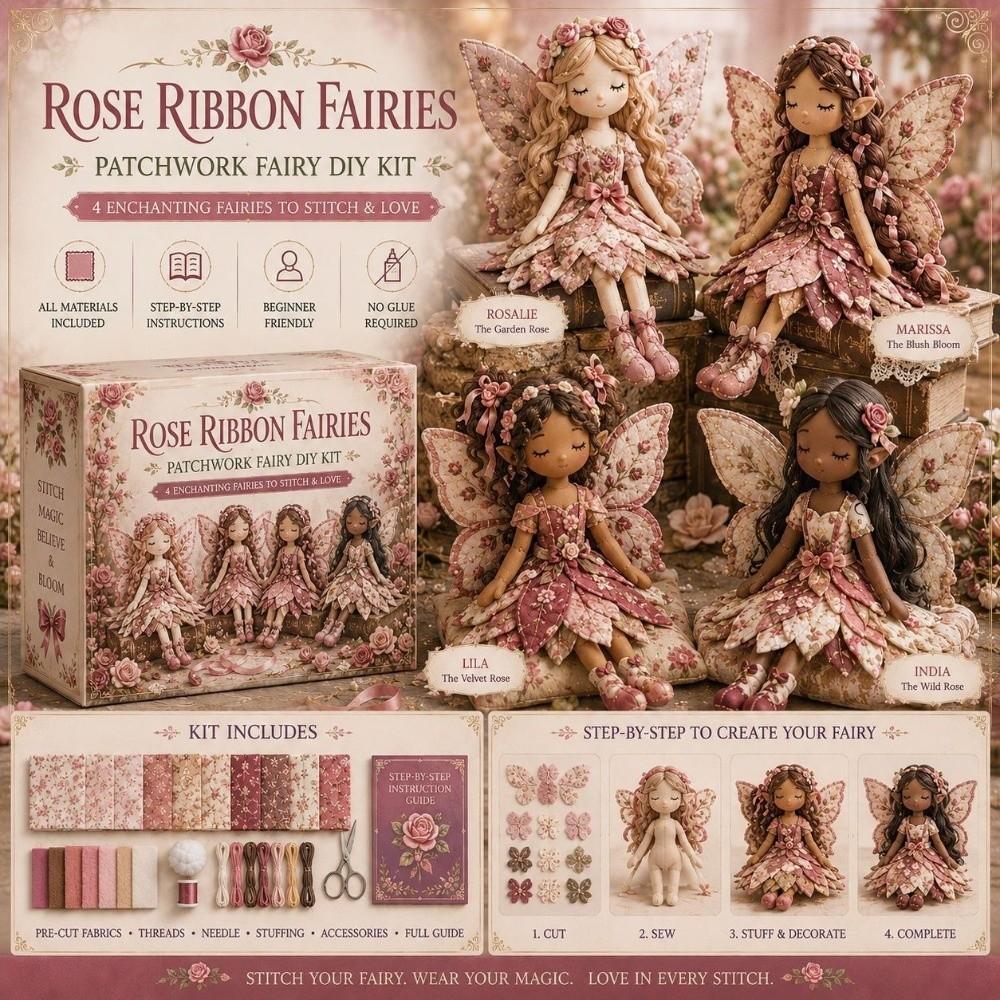 NEDFS Fairy Elf Patchwork Conjunto De Costura , Com Orientação Para Iniciantes , Flor , Fada , Artesanal , Kit DIY
