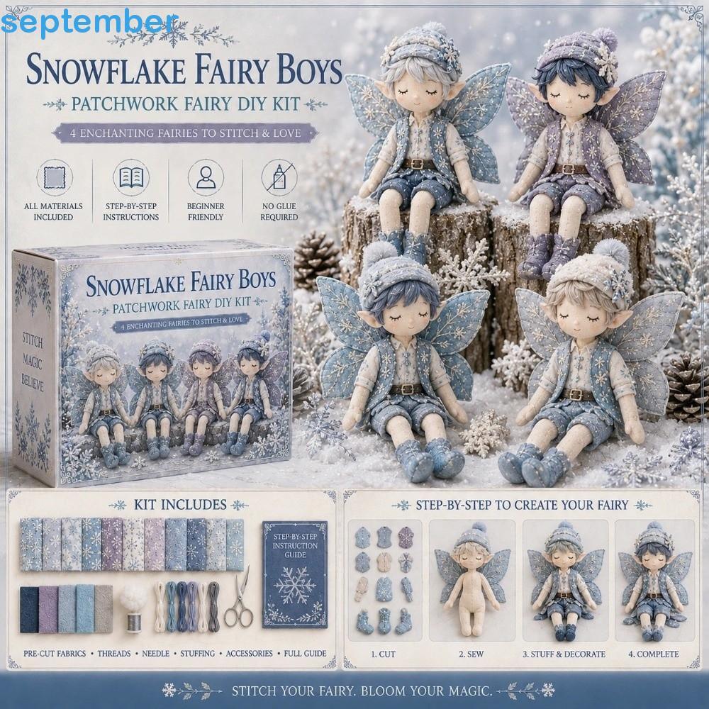 Setembrob Conjunto De Costura De Retalhos Fairy Elf , Kit DIY Feitos À Mão Com Flores Cheias De Algodão