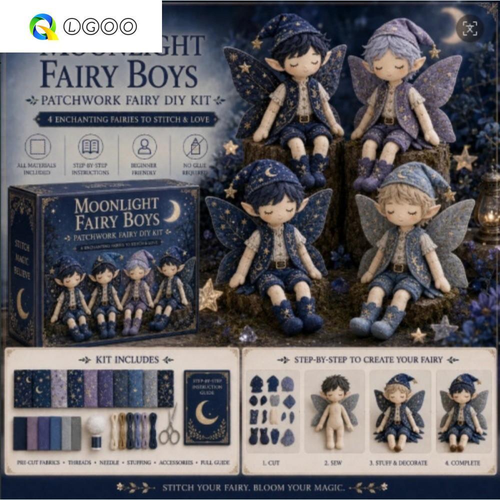 LGOO Flower Fairy Handmade Patchwork DIY Kit , Tecido Pré-Cortado Para Iniciantes Elf Conjunto De Costura