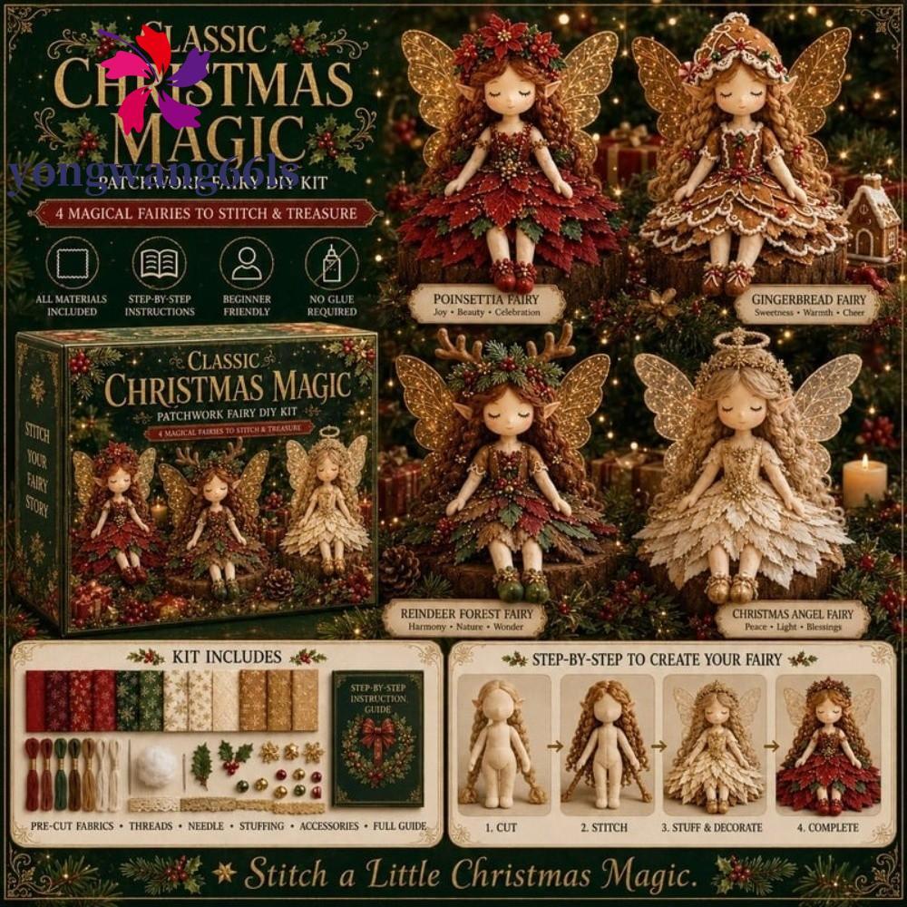 YONGWANG Conjunto De Costura De Retalhos Fairy Elf , Tecido Pré-Cortado Flor Fada Artesanal Patchwork Kit Faça Você Mesm