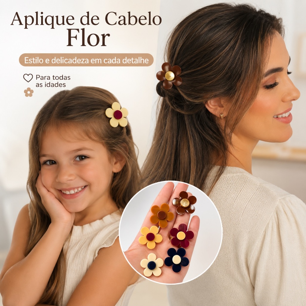 Aplique de acrílico para laço  Camélia -Enfeite presilha para cabelo feminino mulher criança menina