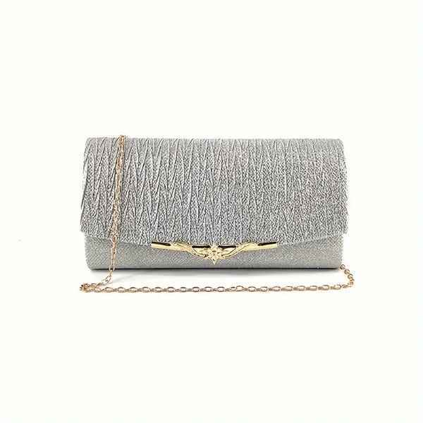 Elegante Bolsa de Noite Feminina com Alça de Corrente - Cintilante, Fecho Magnético, Forro de Poliéster