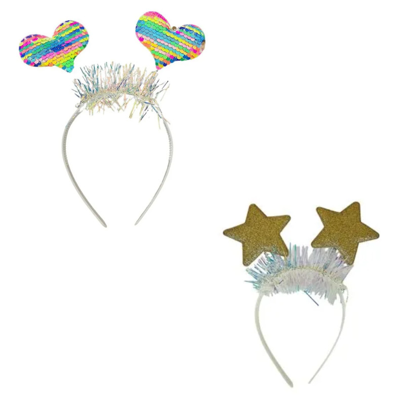 Tiara Estrela Coração Borboleta para Fantasias Femininas