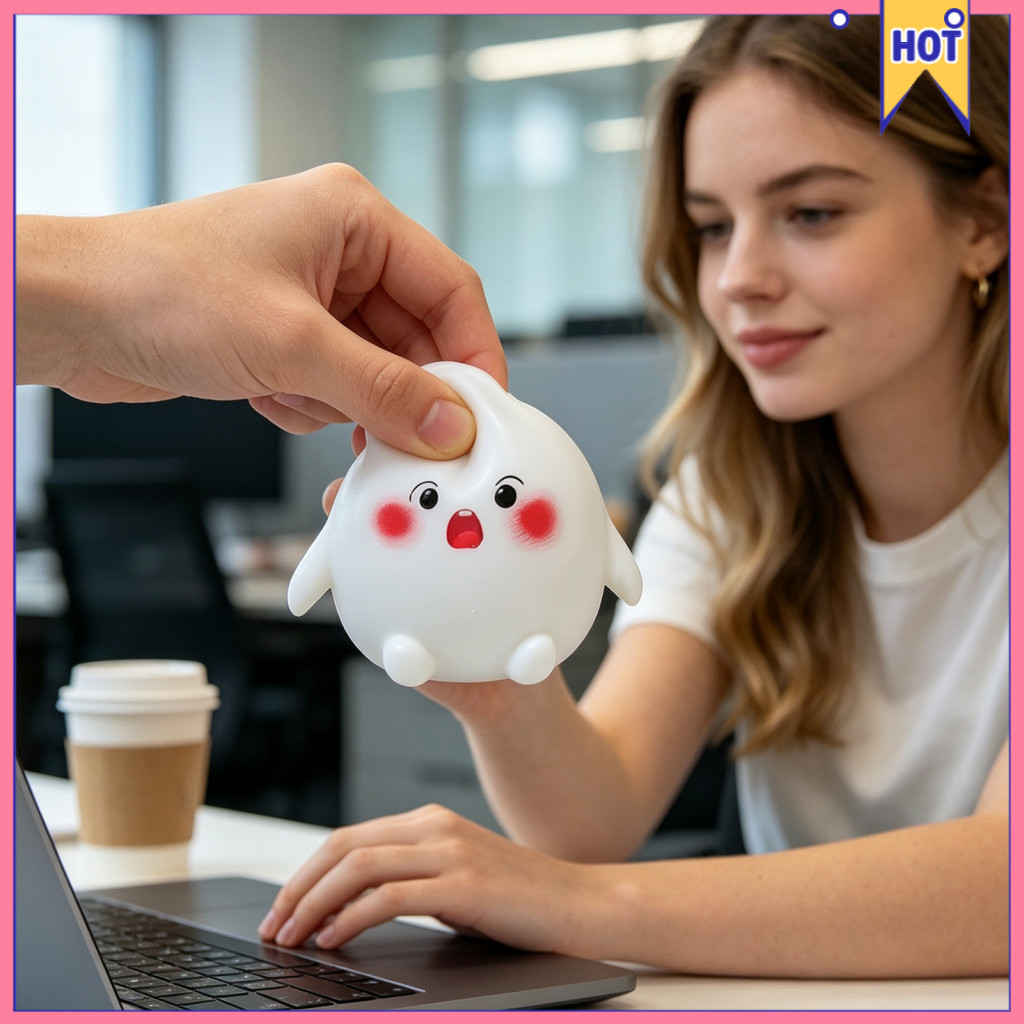 Cartoon Steamed Bun Squeeze Toy with Steamer – Stress Relief Fidget Ball Anti-anxiety Hand for Kids Adults Fun Dough