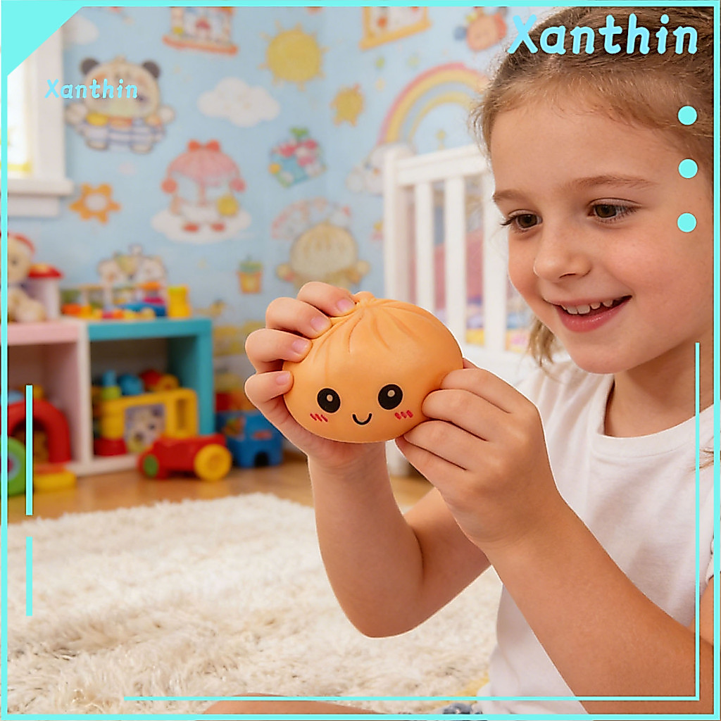 Stress Relief Bun Toy Soft Slow Steamed Squishy – Portable Squeeze Fidget Ball for Kids Adults Travel Cute