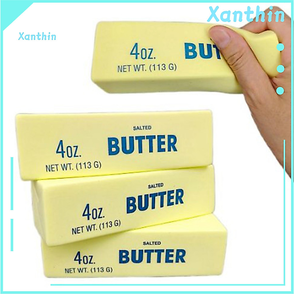 Realistic Butter Stress Ball Slow Squeeze Toy – Soft Stretchy Fidget for Relief Anxiety Office School Use Kids Adults