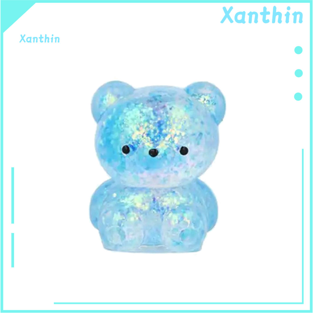 Bear Stress Relief Toy Squeeze Ball Mini Glitter – Slow Fidget Soft Decompression for Kids Adults Cute for Relaxation
