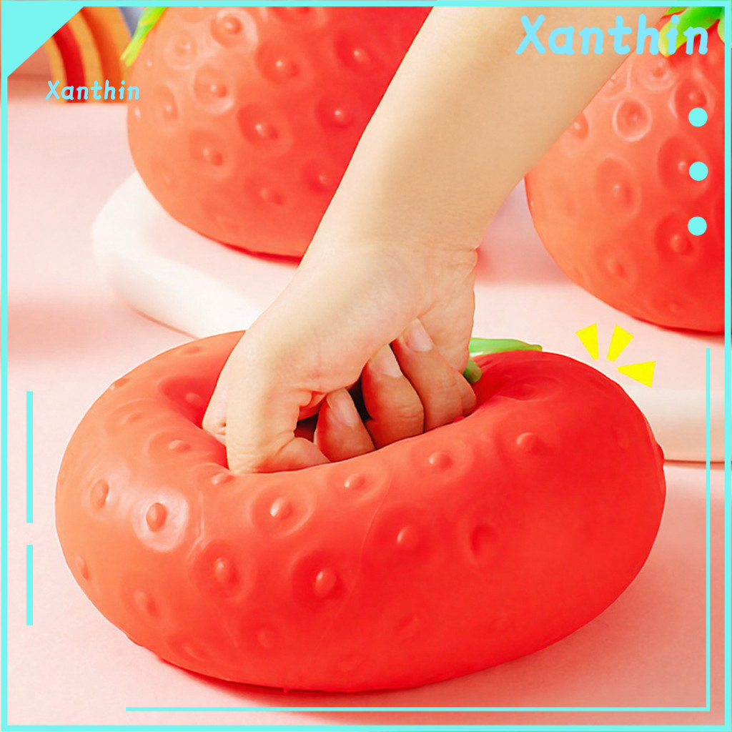Fruit Squeeze Toy Stress Relief Realistic Strawberry Slow Soft Tpr Ball Super Fidget for Anxiety Novelty Gift for Adults