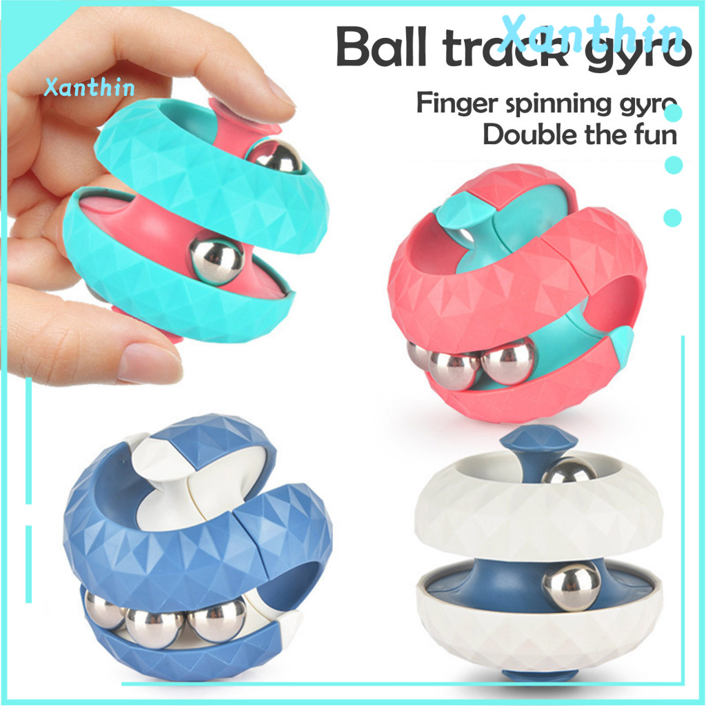 Track Ball Spinning Top Fidget Toy Portable Stress Relief Spinner for Kids Adults – Hand-eye Coordination Gyroscope Tr
