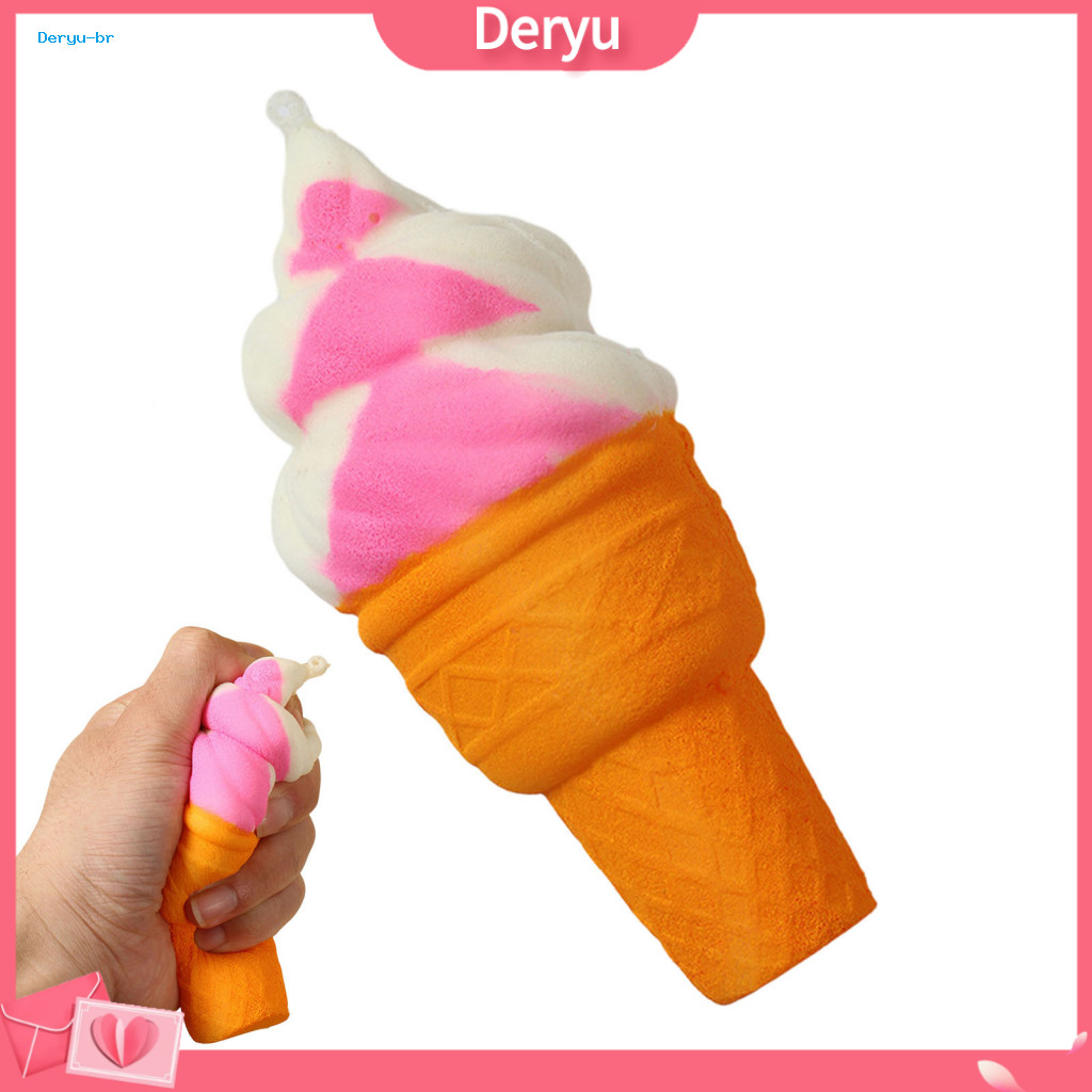 Relaxing Toy Soft Squeeze Ball for Adults Realistic Ice Cream Cone Slow Pu Stress Relief Fidget Decompression Gadget for