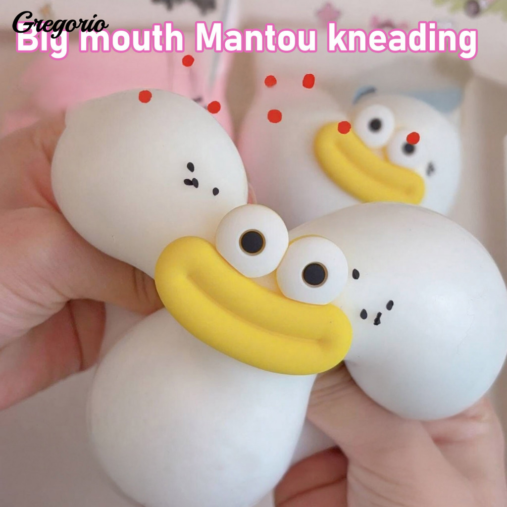 Adults Stress Relief Toy Adult Fidget Cartoon Sausage Mouth Steamed Bun – Slow Squishy Ball for Kids Handheld Relaxati