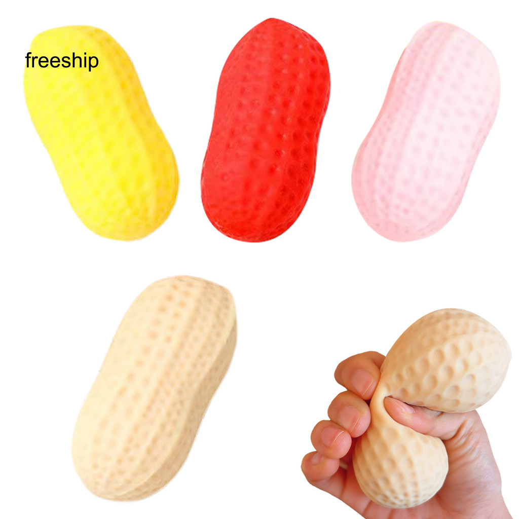 Simulated Peanut Squeeze Toy Stress Relief Anti-anxiety Fidget Ball Stretchy Hand Relaxation for Kids Adults for Office