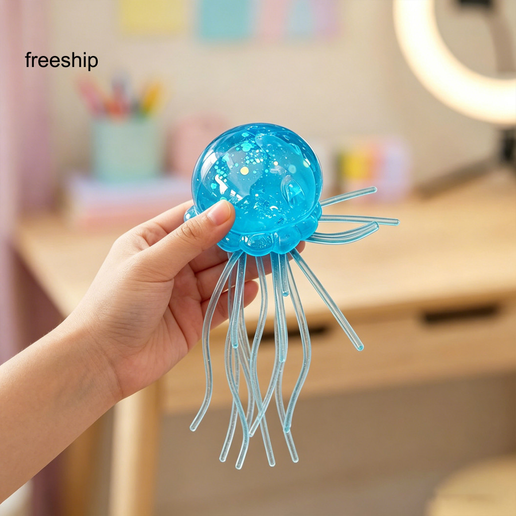 Simulation Jellyfish Toy Stress Relief 1/2/3 Pcs Glitter Squeeze Soft Fidget Ball Sea Squishy for Kids Adults Relaxation