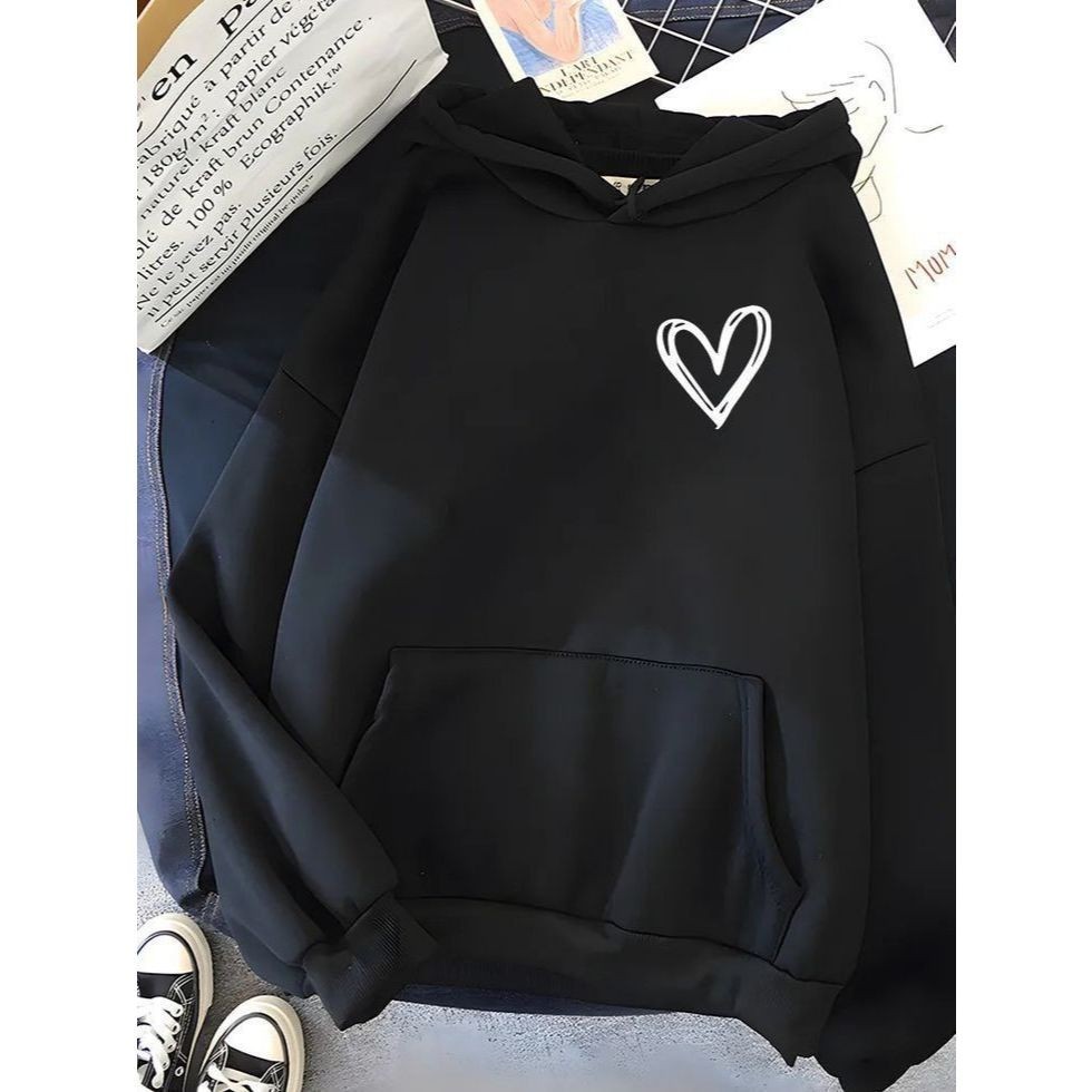Blusa de Frio Feminina Fofo | Moletom com Coração | Casaco Feminino Estiloso e Confortável
