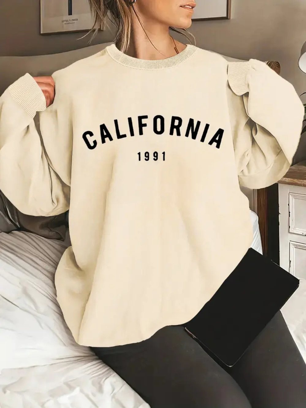 Moletom Blusa de Frio Feminino Casaco Grosso Sem Capuz Flanelado Estampado Lançamento