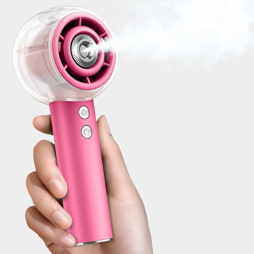 Ventilador Portátil com Nebulização, Motor Turbo Potente, Bateria Recarregável de 6000mAh, Mini Ventiladores Pessoais co
