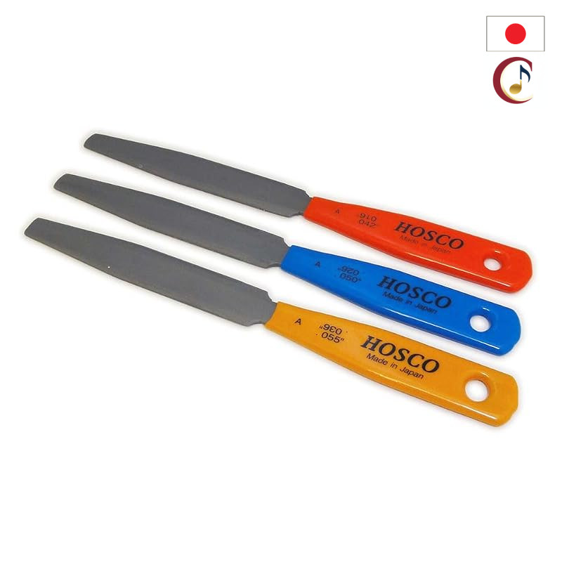 HOSCO Luthiers Tools 3-Piece Nut Slotting File Set for Classical/Acoustic/Electric Guitars & Ukuleles (TL-NF3 Series)/Fr