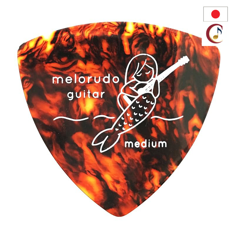 melorudo Triangle (Onigiri) Guitar Picks, Medium (M), Brown/Black/White, Bulk 30/50/100-Pack for Electric, Acoustic & Cl