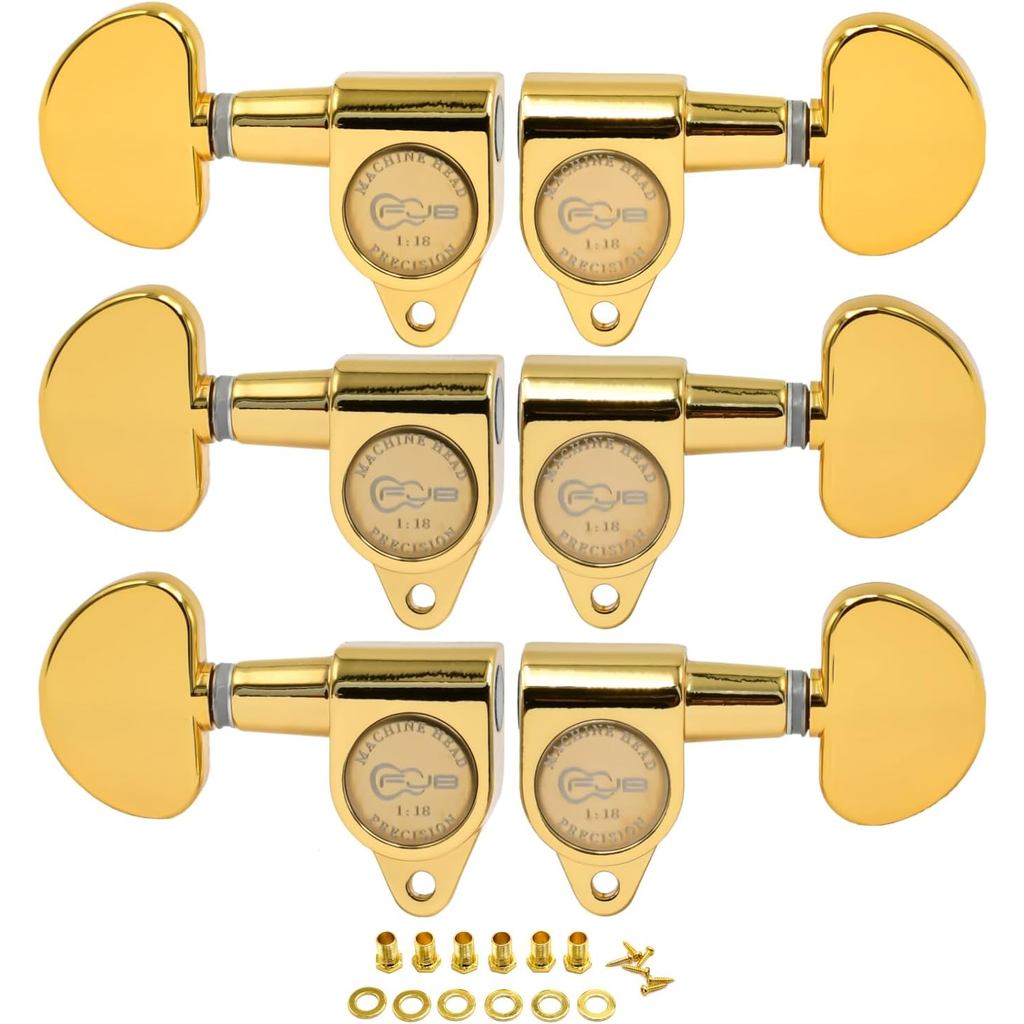 FXJXB 18:1 Guitar Tuning Pegs 3x3 Machine Heads Tuning Keys for Acoustic or Electric Guitar Replacement Guitar Tuners fo