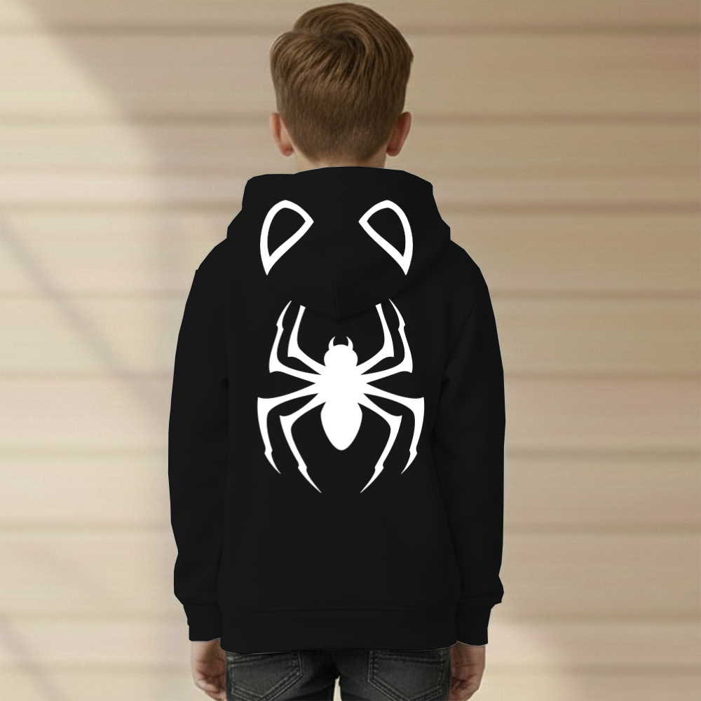 Moletom Blusa Do Homem Aranha Branco Com Capuz Bolso Estampado Premium T-shirt Do Tamanho 2 Ao GG