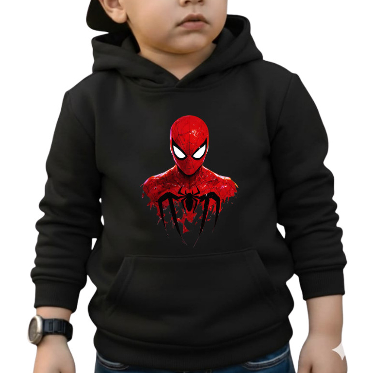 Blusa Moletom Infantil Homem Aranha Menino Estampa  capuz Bolso Canguru Casaco Inverno